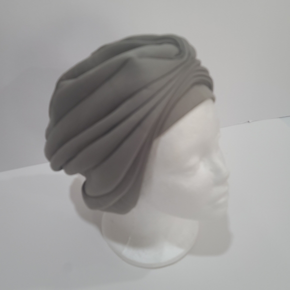 Handmade Pre-styled African Head Wrap, Grey - Picture 2 of 8